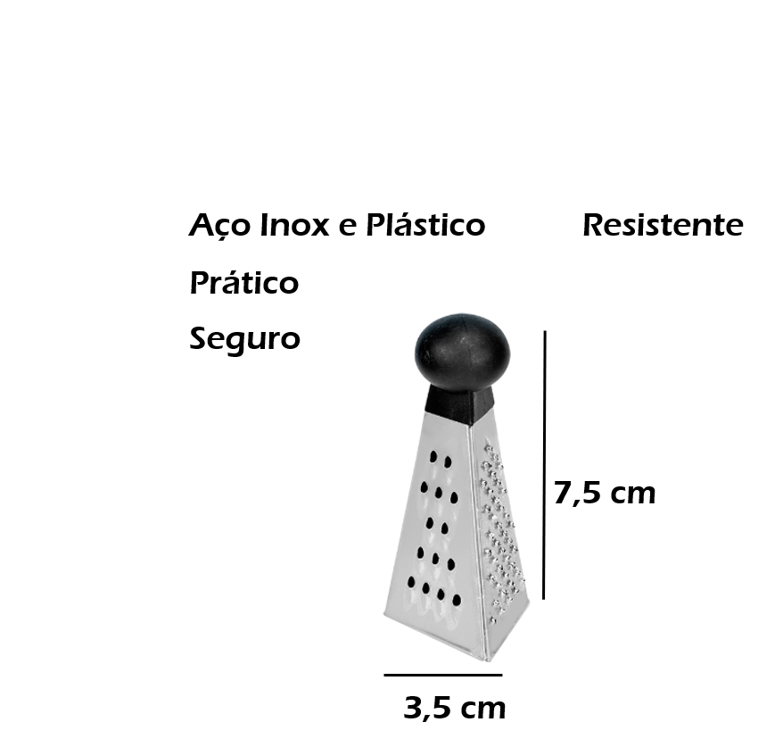 Ralador Inox 3 Faces Mini Casa Abdo