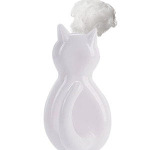 Gancho de Plástico Adesivo 3 Pçs  Gatinho Branco