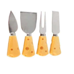 Conjunto Para Queijo Inox Plástico 4 Pçs